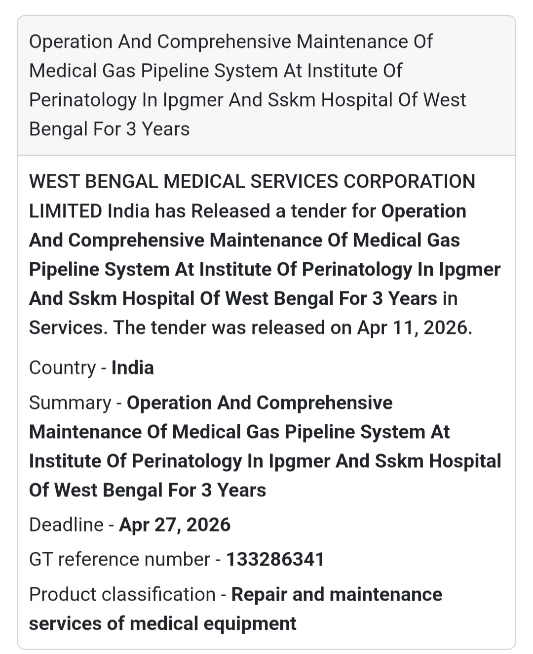 🏥 MEDICAL GAS PIPELINE MAINTENANCE WORK