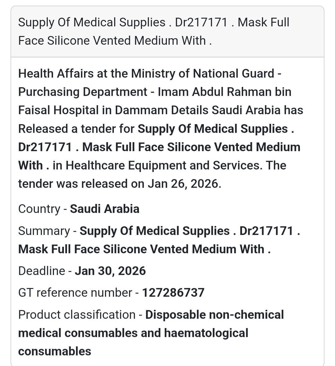 🩺 Medical Supplies – Full Face Silicone Mask