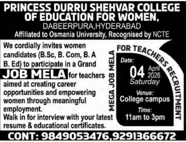 👩‍🏫 Mega Job Mela for Teachers