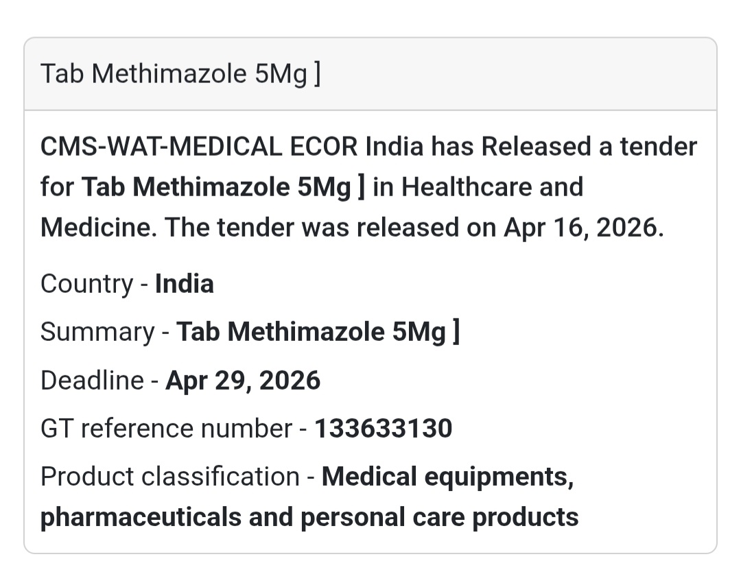 💊 Methimazole 5 mg Tablets Tender