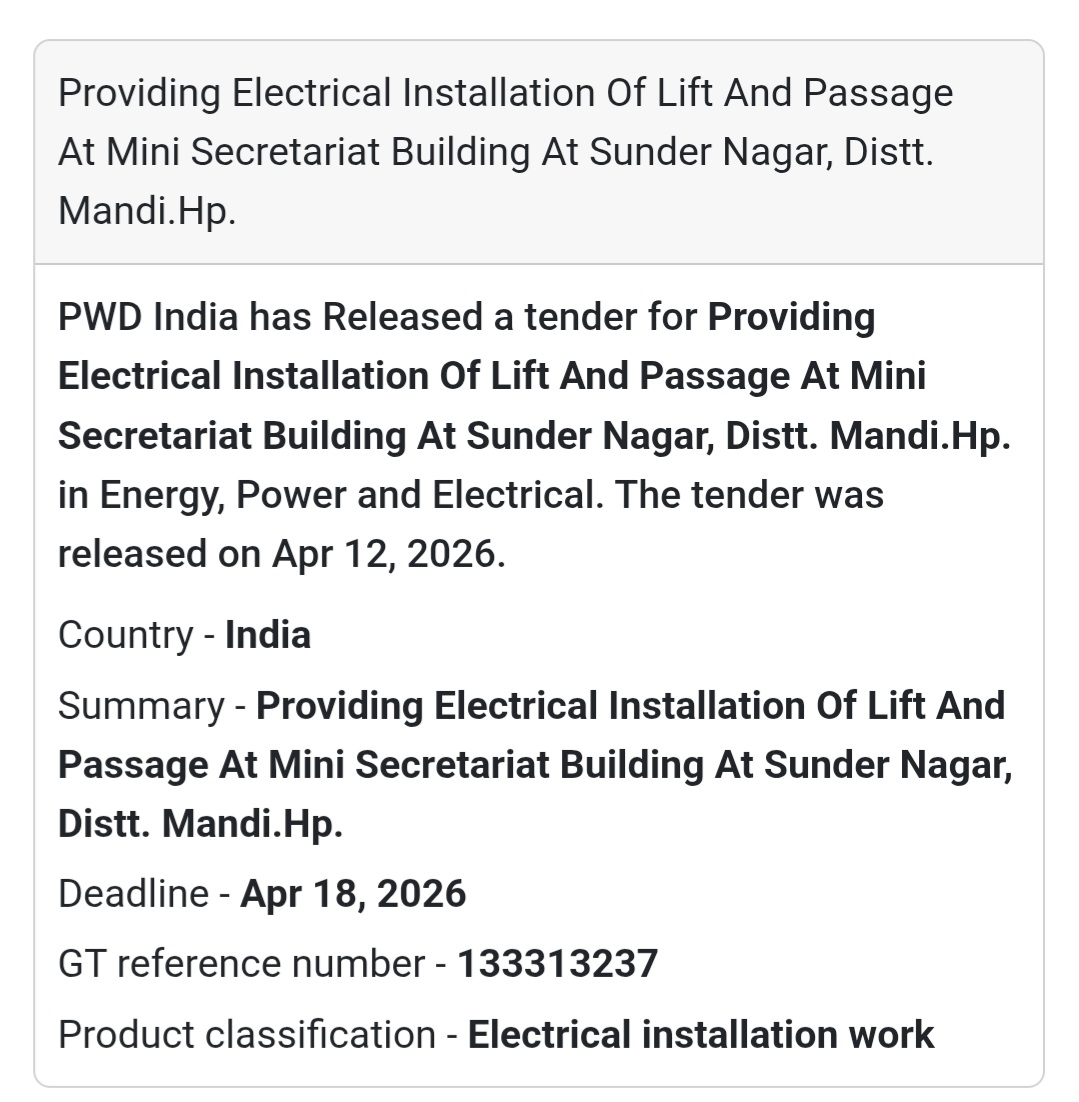 🏛️ Mini Secretariat – Lift & Electrical Work