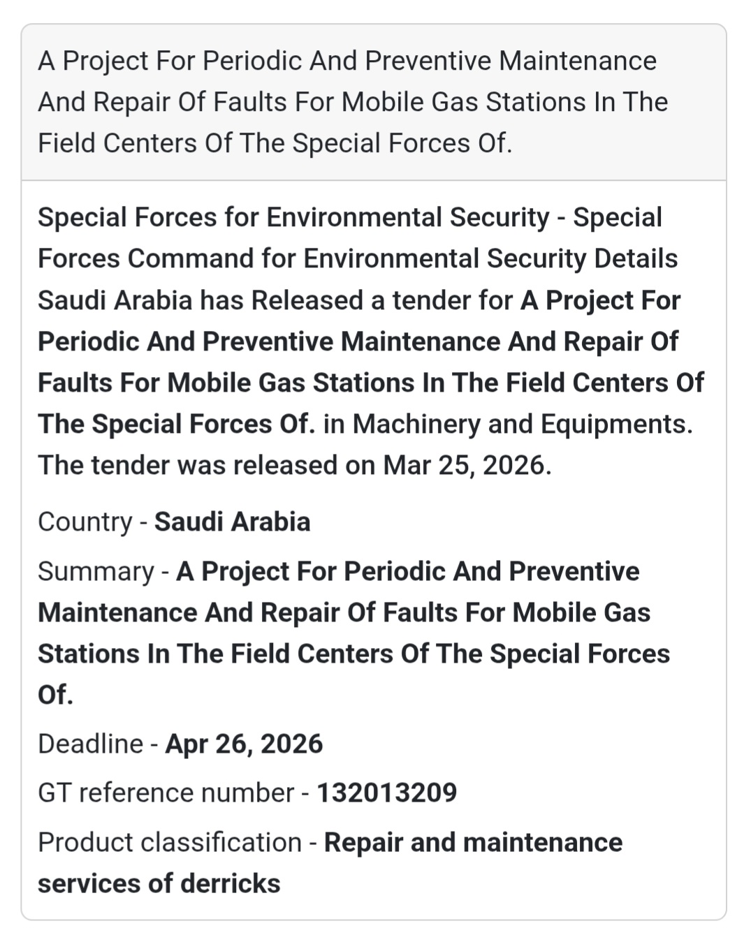 ⛽ Mobile Gas Station Maintenance