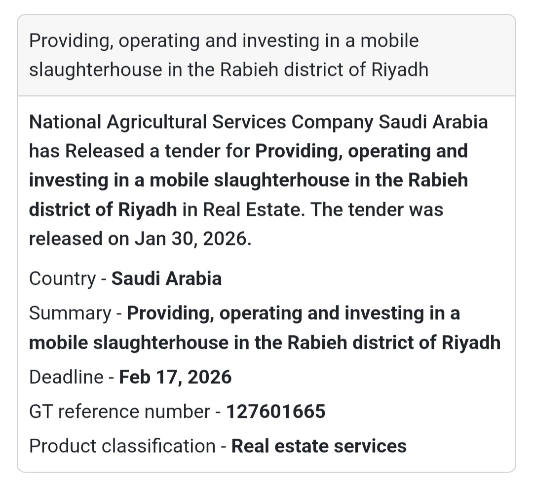 🐄 Mobile Slaughterhouse Project – Rabieh District, Riyadh