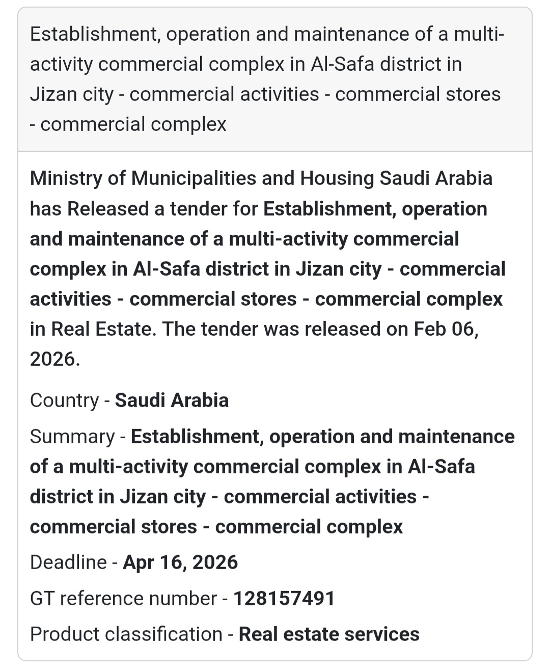 🏬 Multi-Activity Commercial Complex – Al-Safa, Jizan