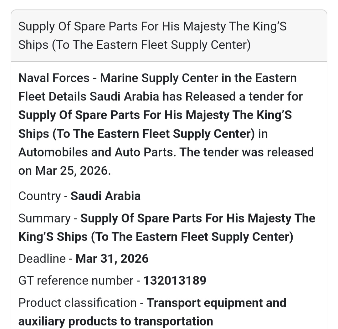 🚢 Naval Spare Parts – Eastern Fleet