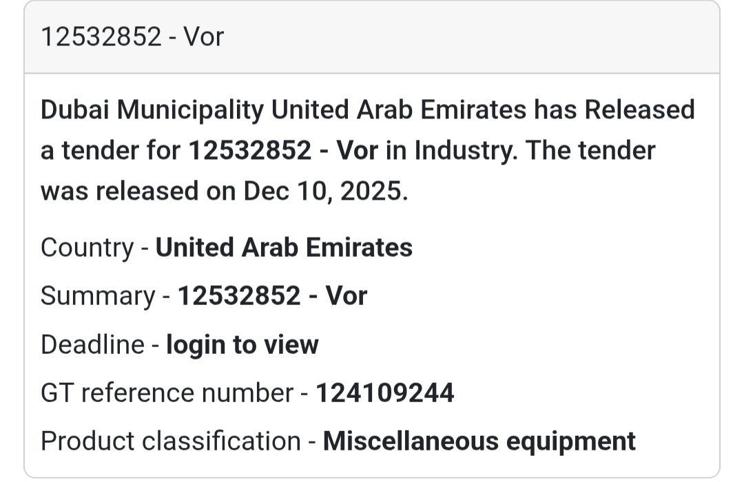 📢 New IT Tender Alert – UAE 🇦🇪