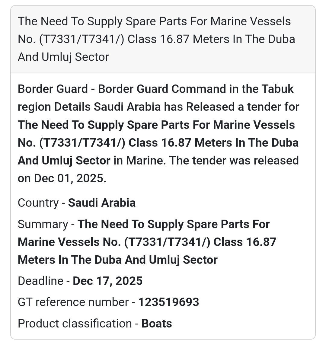 🛥️ New Marine Tender – Saudi Arabia 🇸🇦