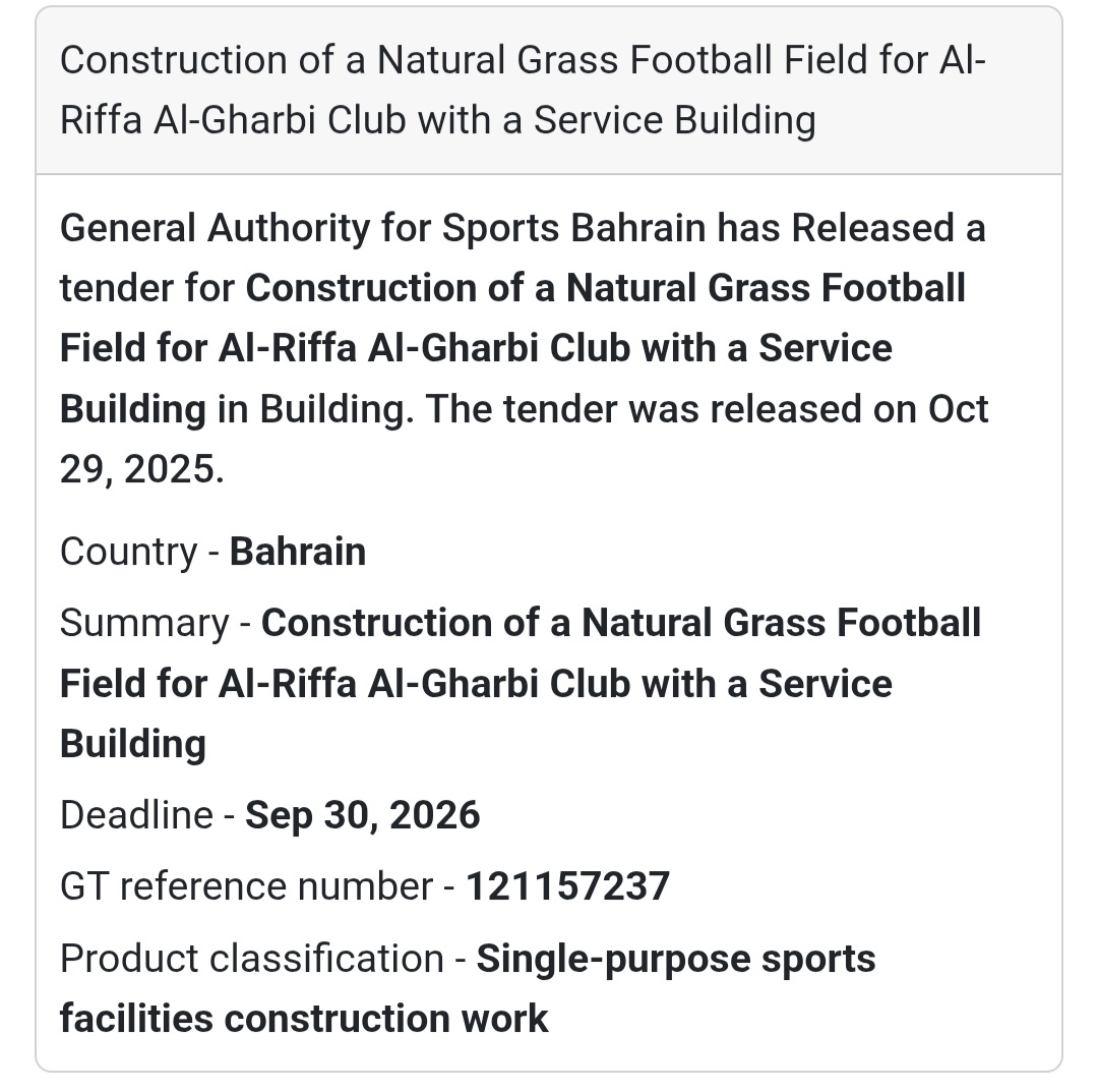 🚧 New Tender Alert – Bahrain 🇧🇭
