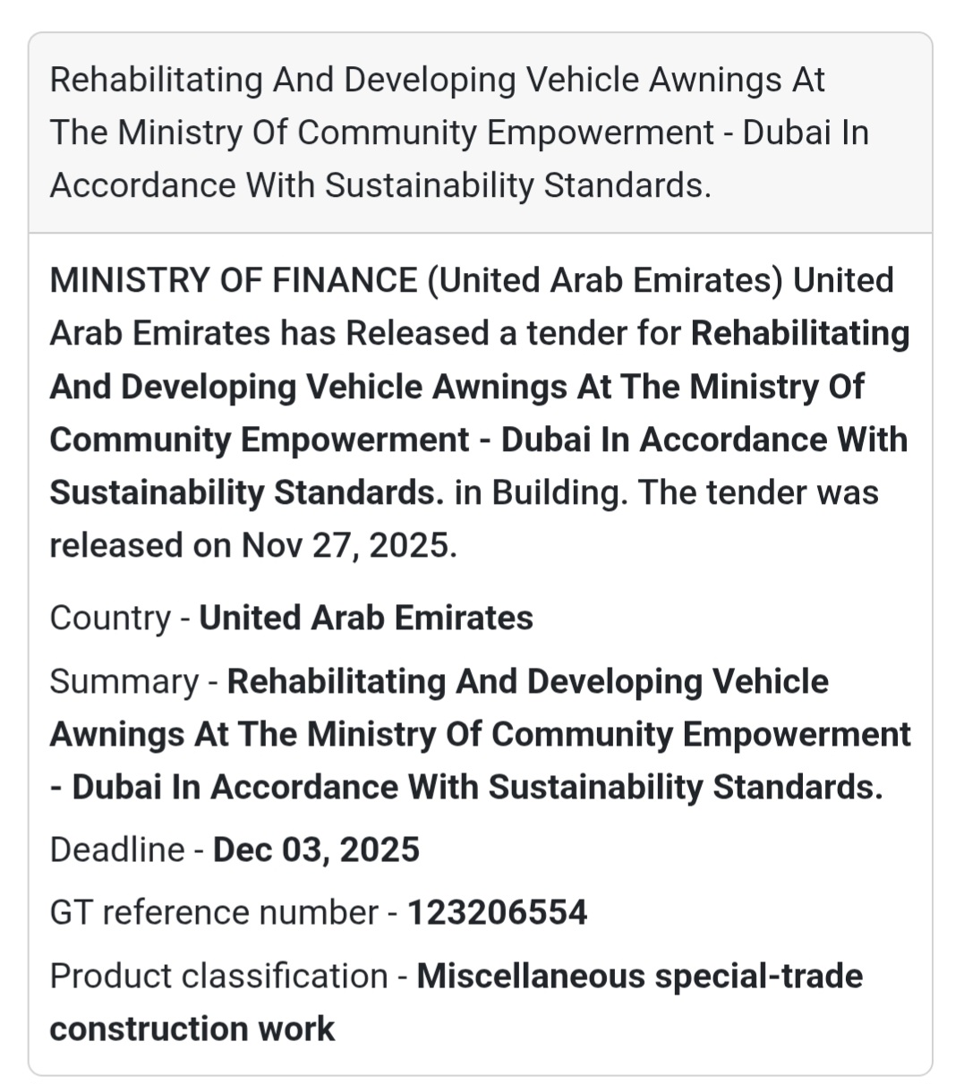 🚨 New Tender Alert – Dubai Municipality (UAE) 🇦🇪