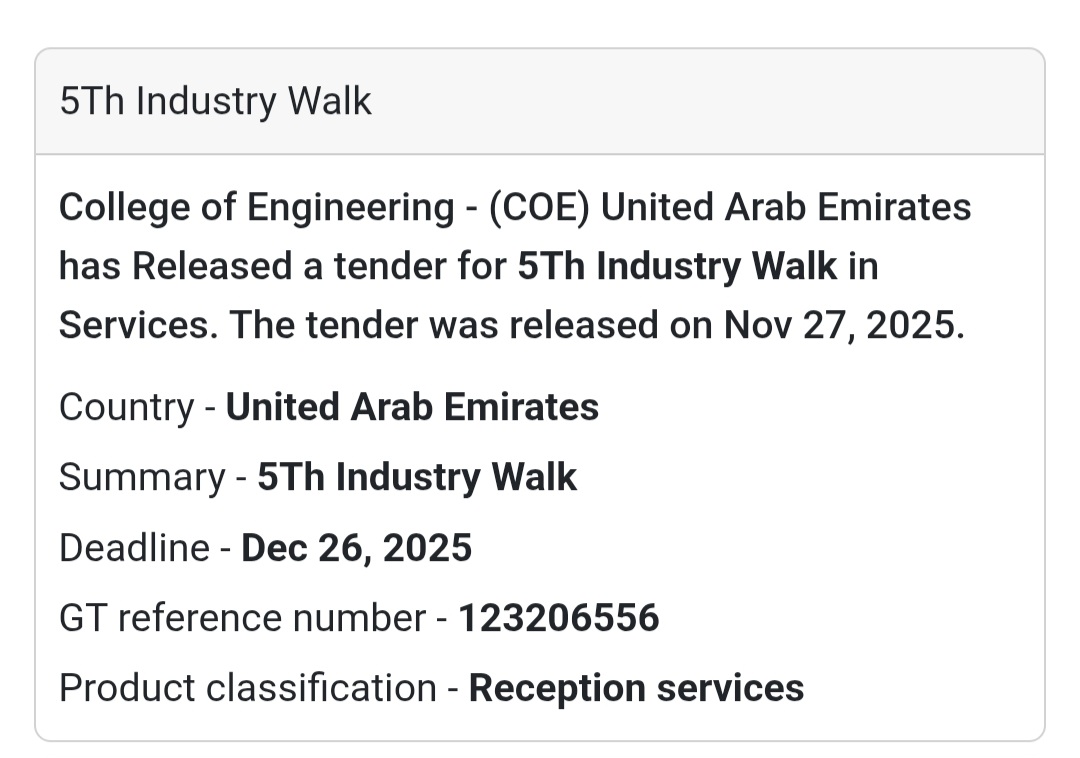 🚨 New Tender Alert – Dubai Municipality (UAE) 🇦🇪