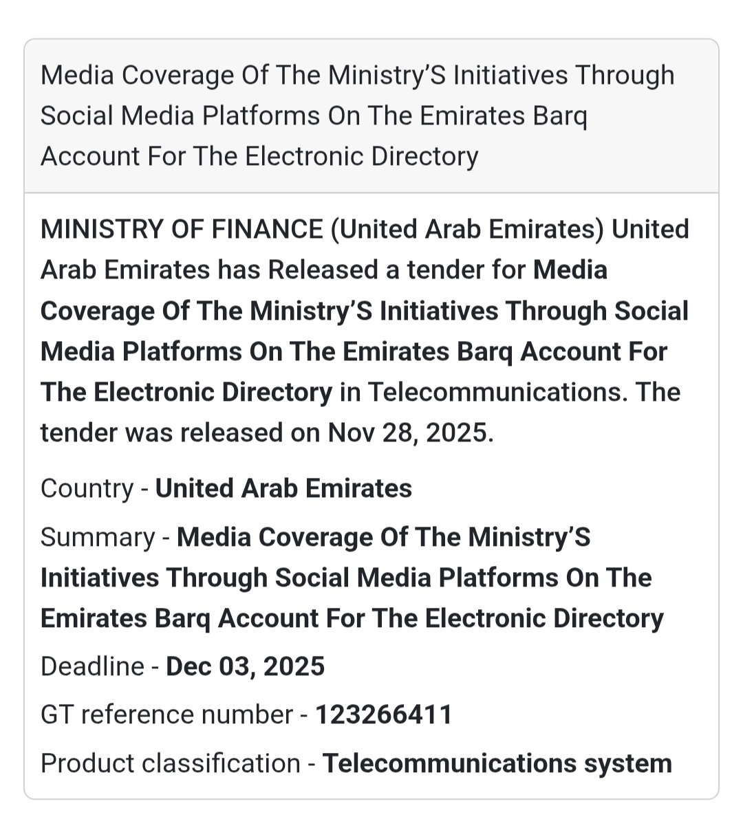 🚨 New Tender Alert – Dubai Municipality (UAE) 🇦🇪