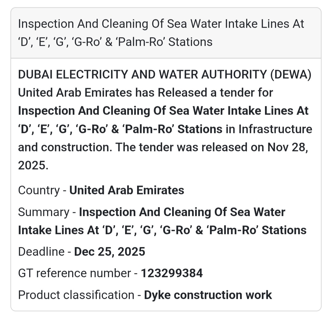 🚨 New Tender Alert – Dubai Municipality (UAE) 🇦🇪