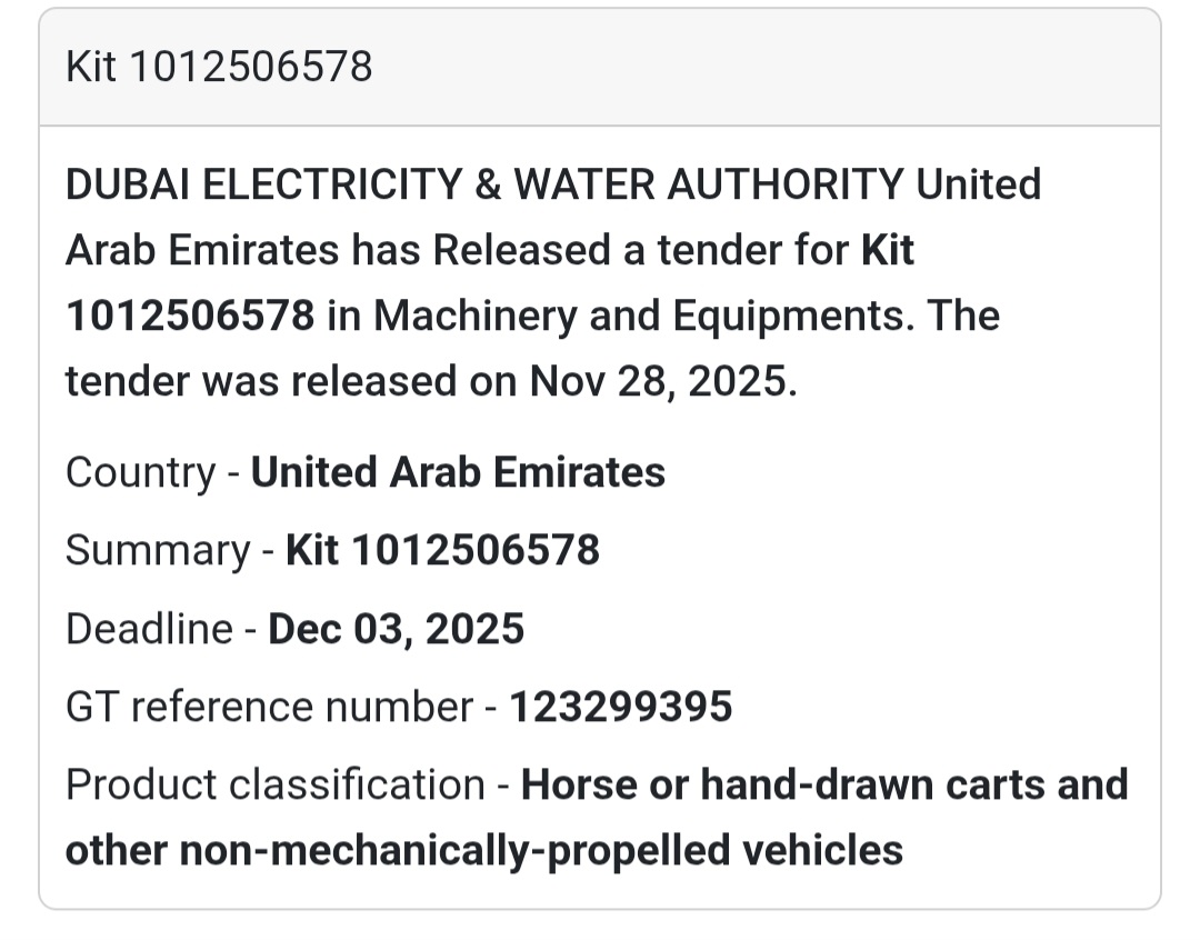 🚨 New Tender Alert – Dubai Municipality (UAE) 🇦🇪