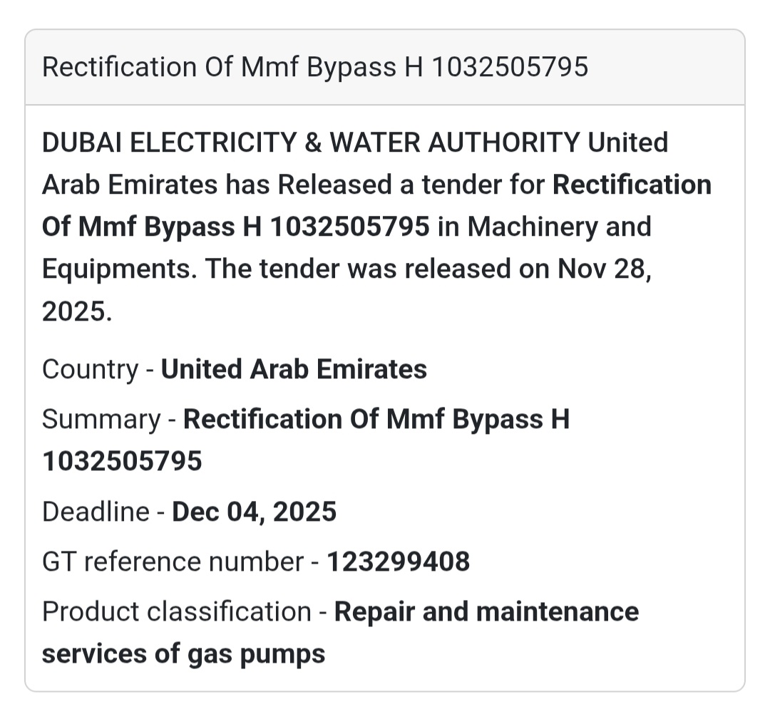 🚨 New Tender Alert – Dubai Municipality (UAE) 🇦🇪