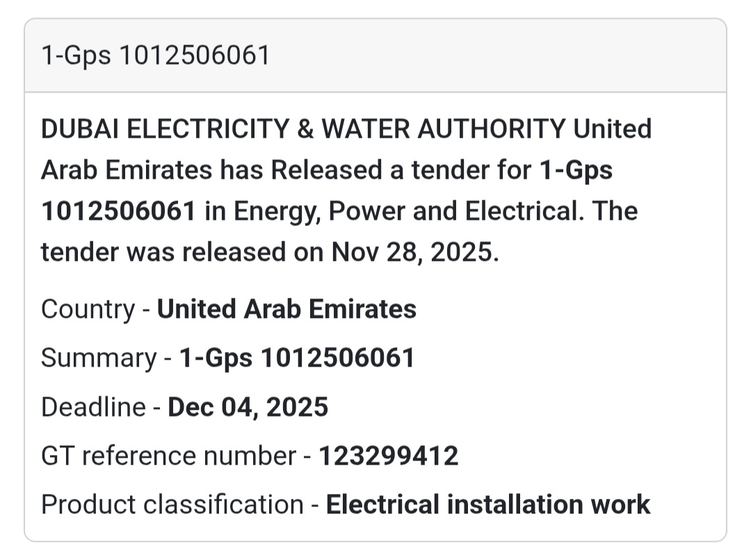 🚨 New Tender Alert – Dubai Municipality (UAE) 🇦🇪