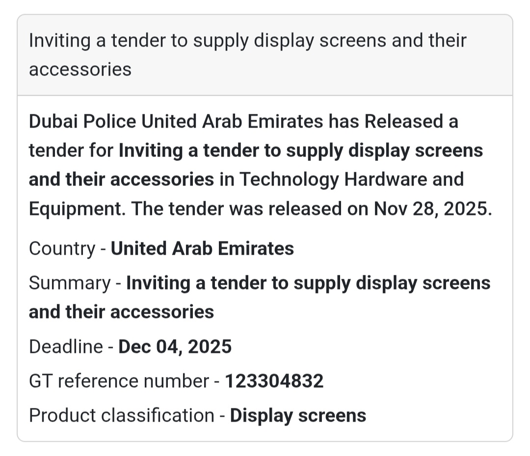 🚨 New Tender Alert – Dubai Municipality (UAE) 🇦🇪