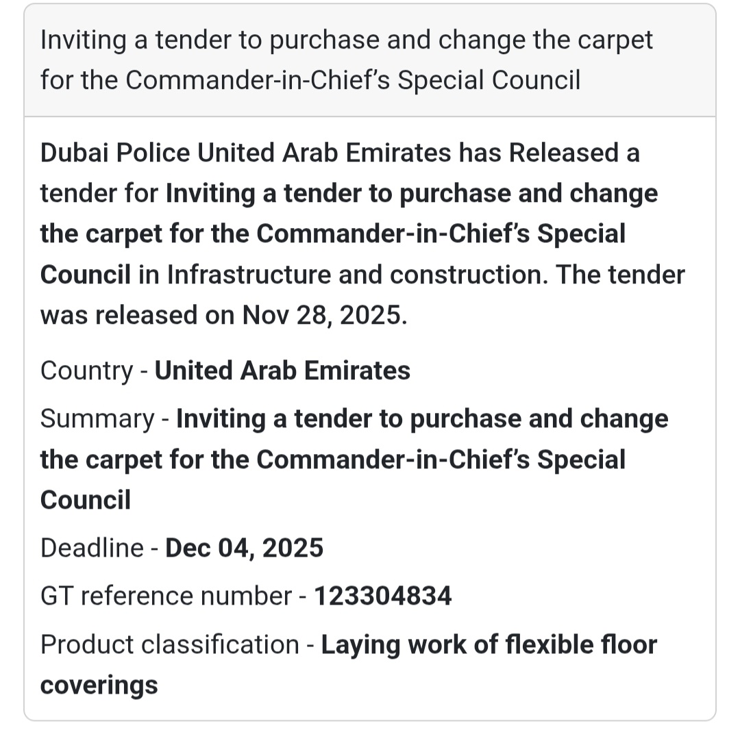 🚨 New Tender Alert – Dubai Municipality (UAE) 🇦🇪