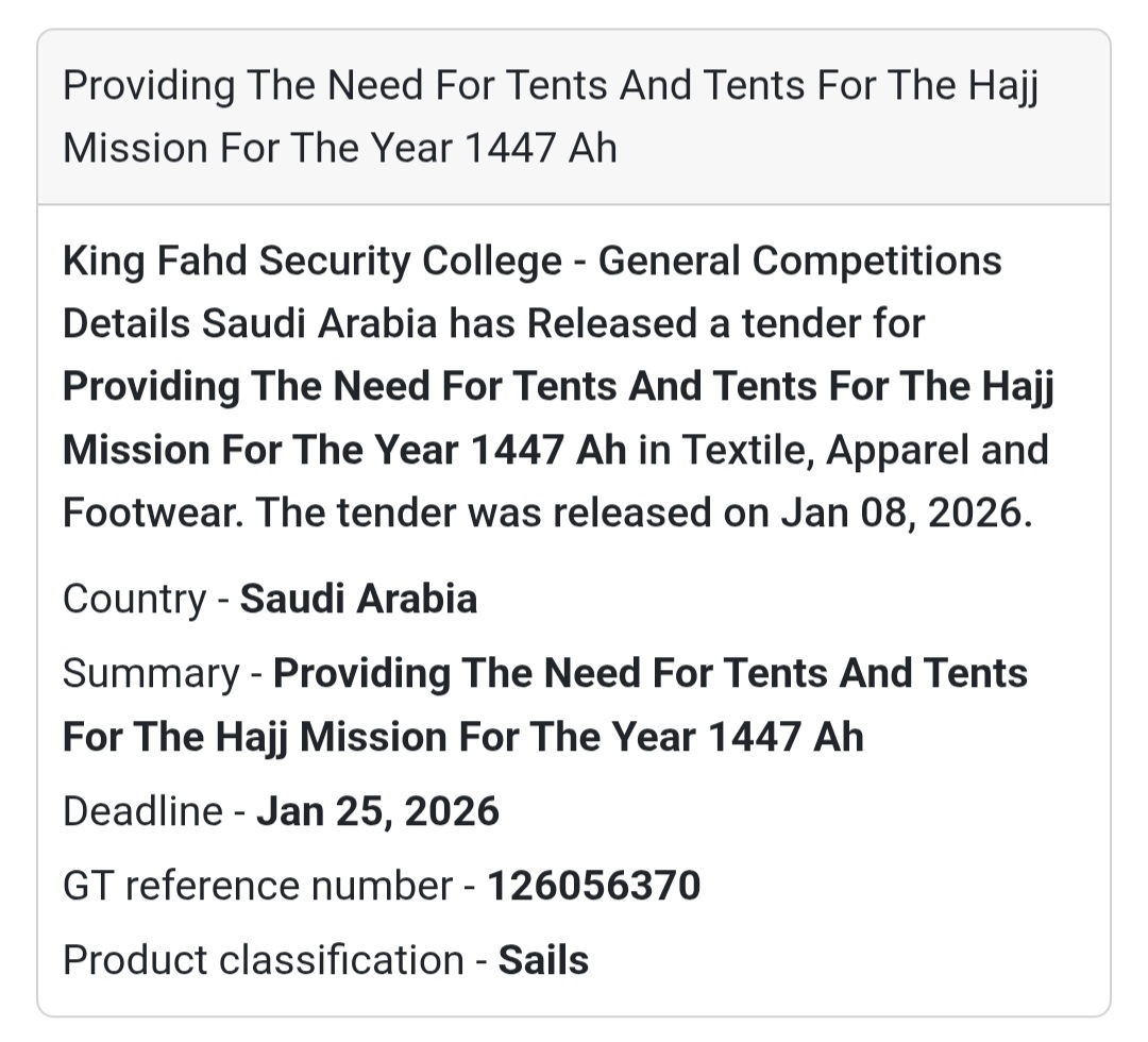New Tender Alert in Saudi Arabia! 🇸🇦