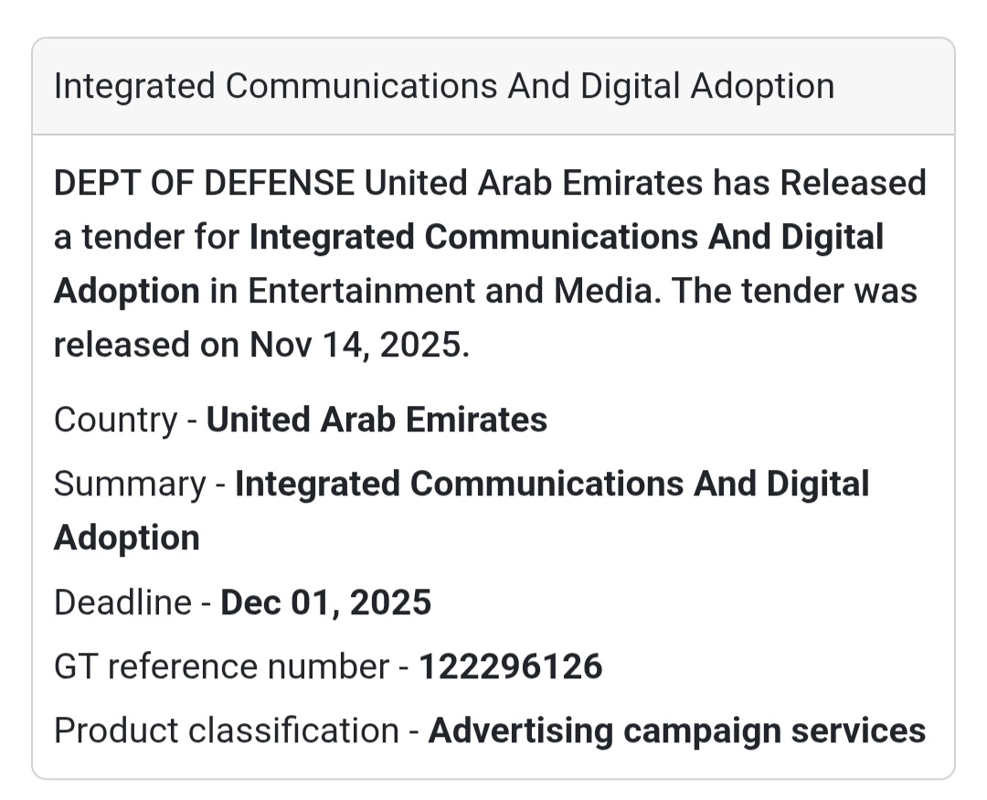 📢 New Tender Alert – Integrated Communications & Digital Adoption