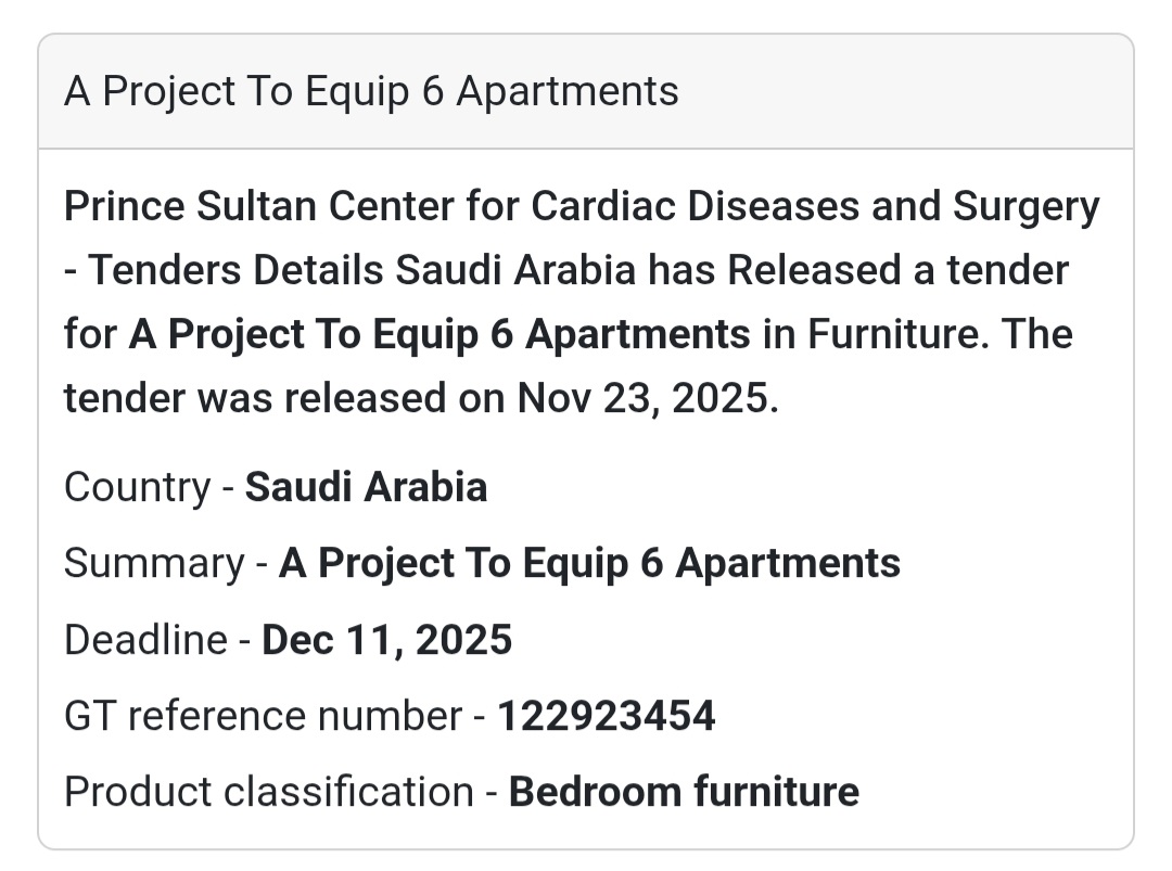 🚨 New Tender Alert – Saudi Arabia 🇸🇦