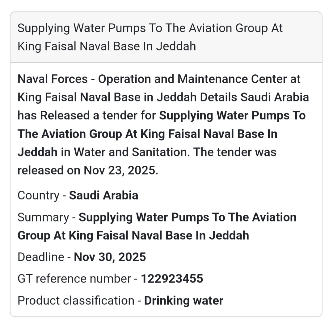 🚨 New Tender Alert – Saudi Arabia 🇸🇦