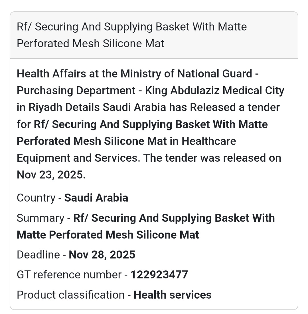 🚨 New Tender Alert – Saudi Arabia 🇸🇦