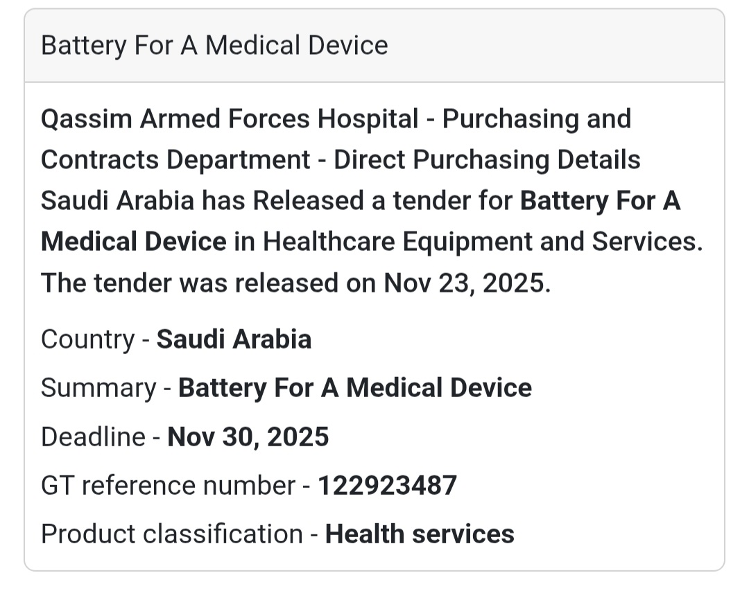 🚨 New Tender Alert – Saudi Arabia 🇸🇦