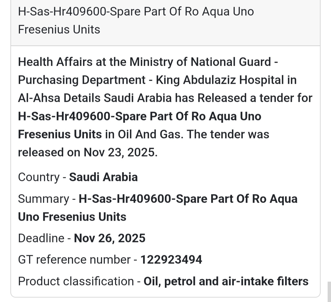 🚨 New Tender Alert – Saudi Arabia 🇸🇦