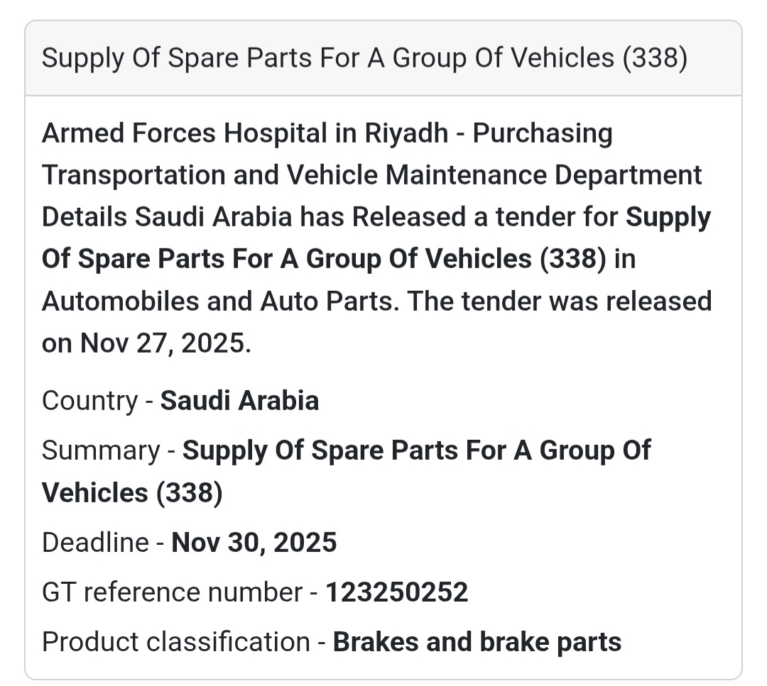 📢 New Tender Alert – Saudi Arabia 🇸🇦