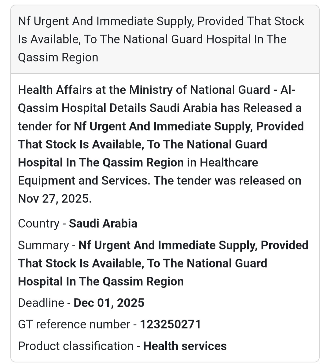 📢 New Tender Alert – Saudi Arabia 🇸🇦