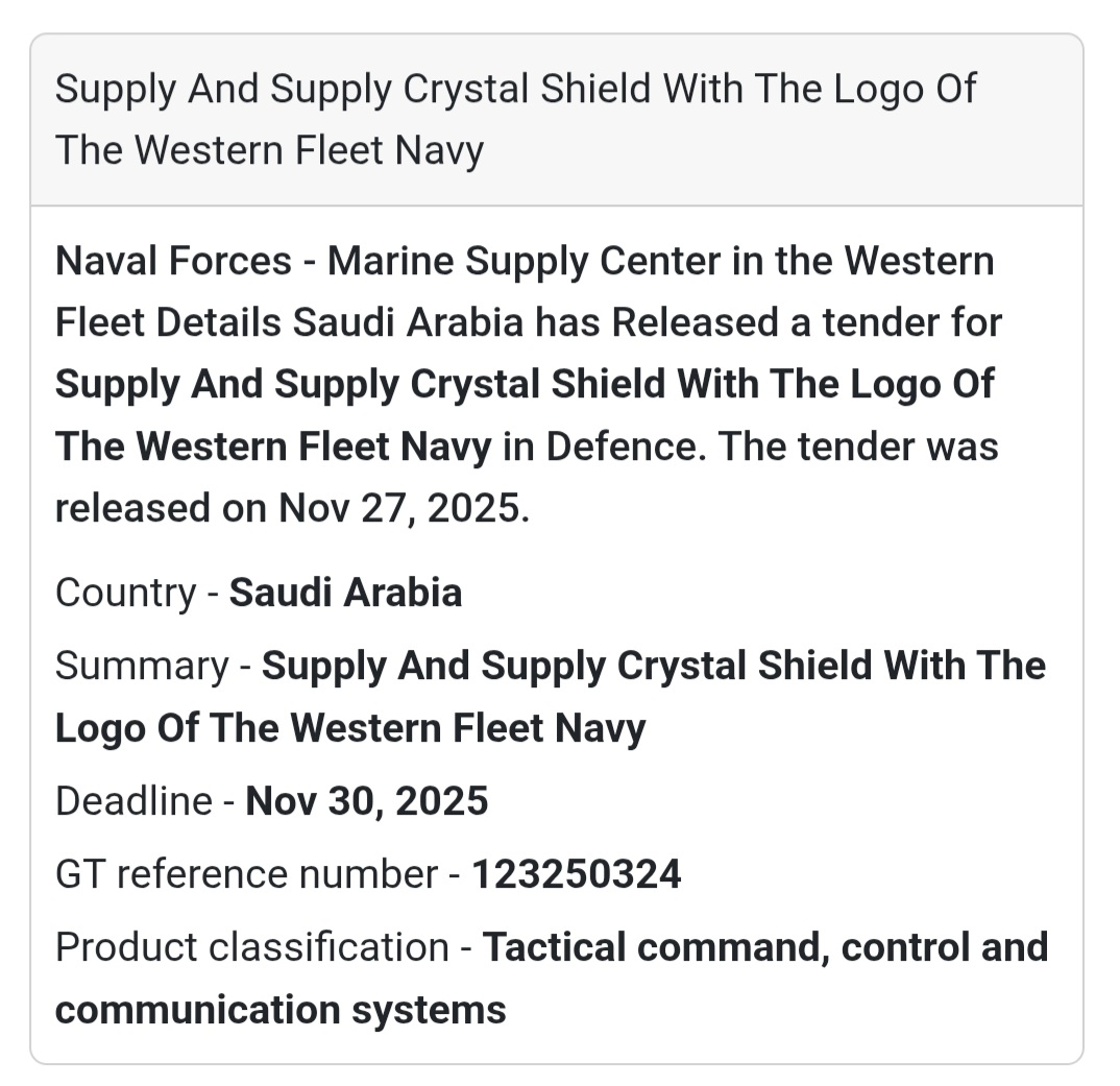 🎉 New Tender Alert – Saudi Arabia 🇸🇦