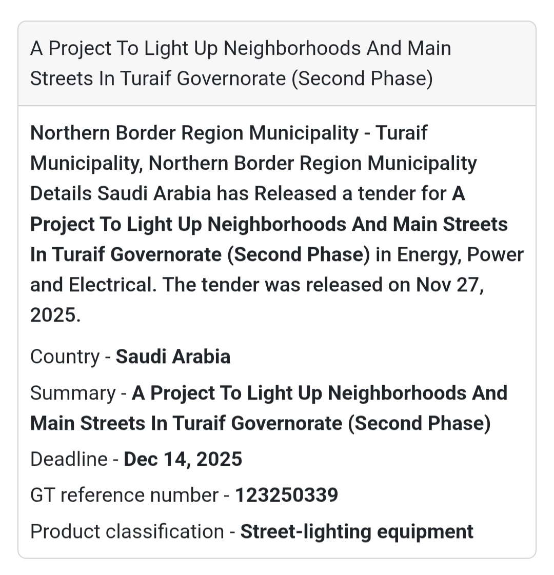 📢 New Tender Alert – Saudi Arabia 🇸🇦