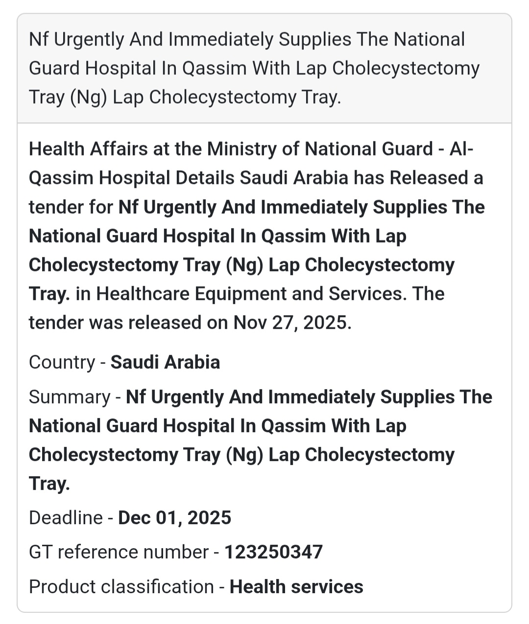 📢 New Tender Alert – Saudi Arabia 🇸🇦