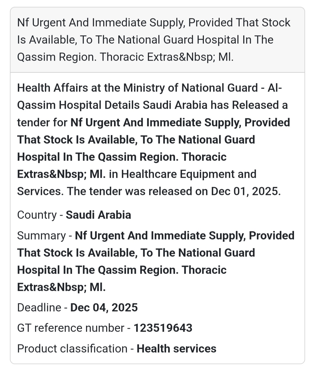 🚨 New Tender Alert – Saudi Arabia 🇸🇦