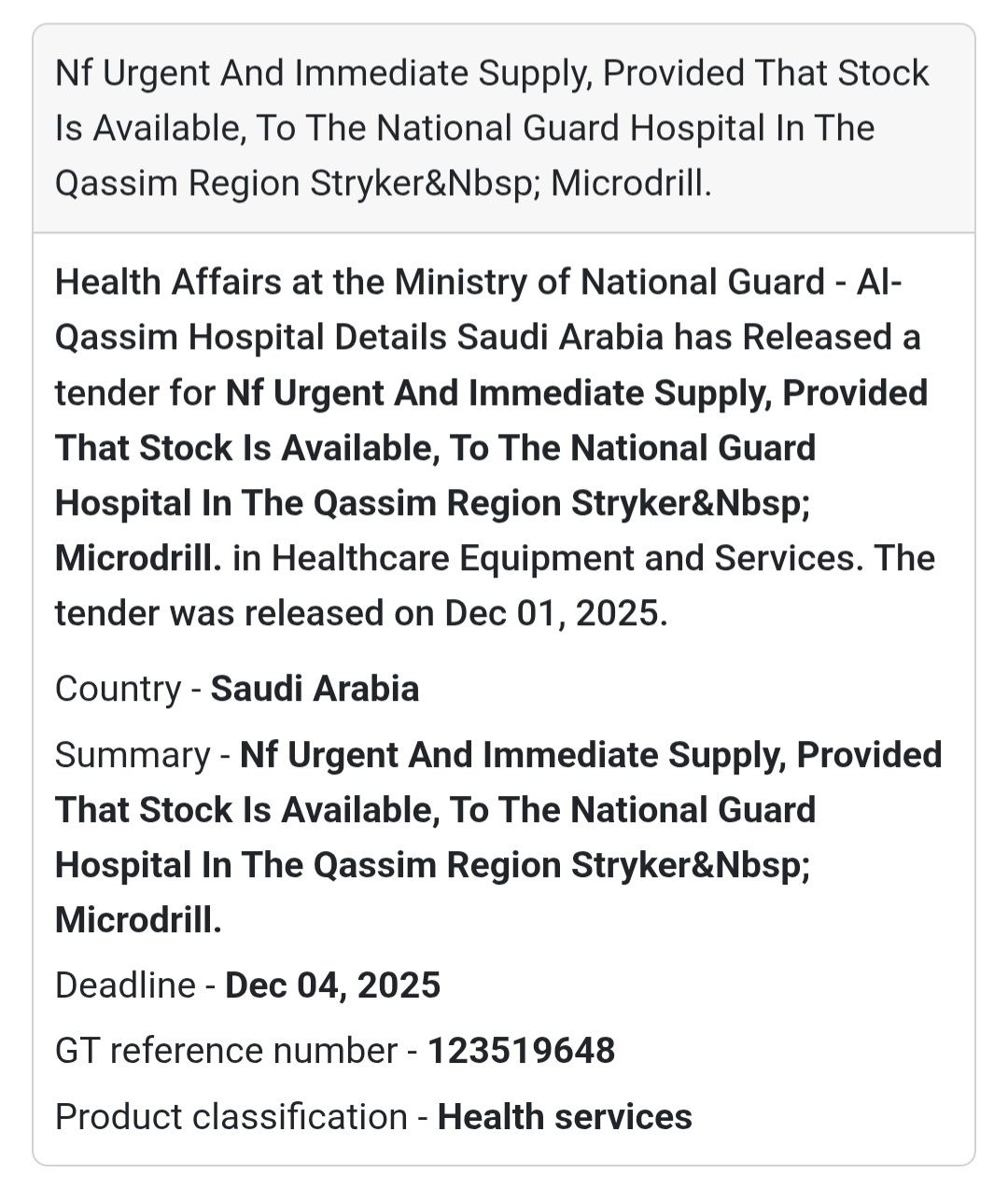 🚨 New Tender Alert – Saudi Arabia 🇸🇦