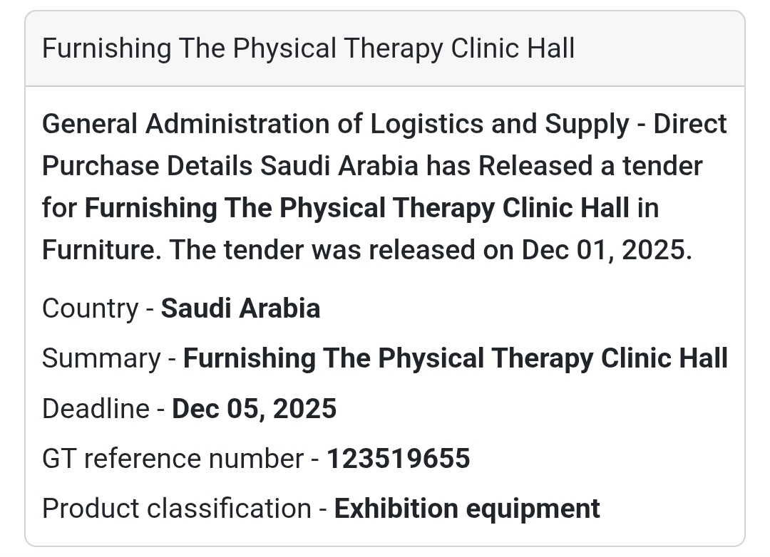 🚨 New Tender Alert – Saudi Arabia 🇸🇦