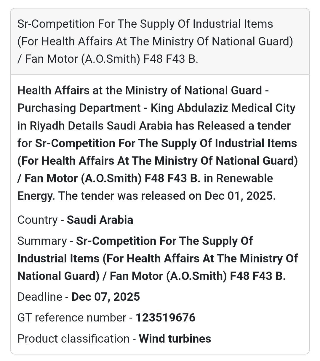 🚚 New Tender Alert – Saudi Arabia 🇸🇦