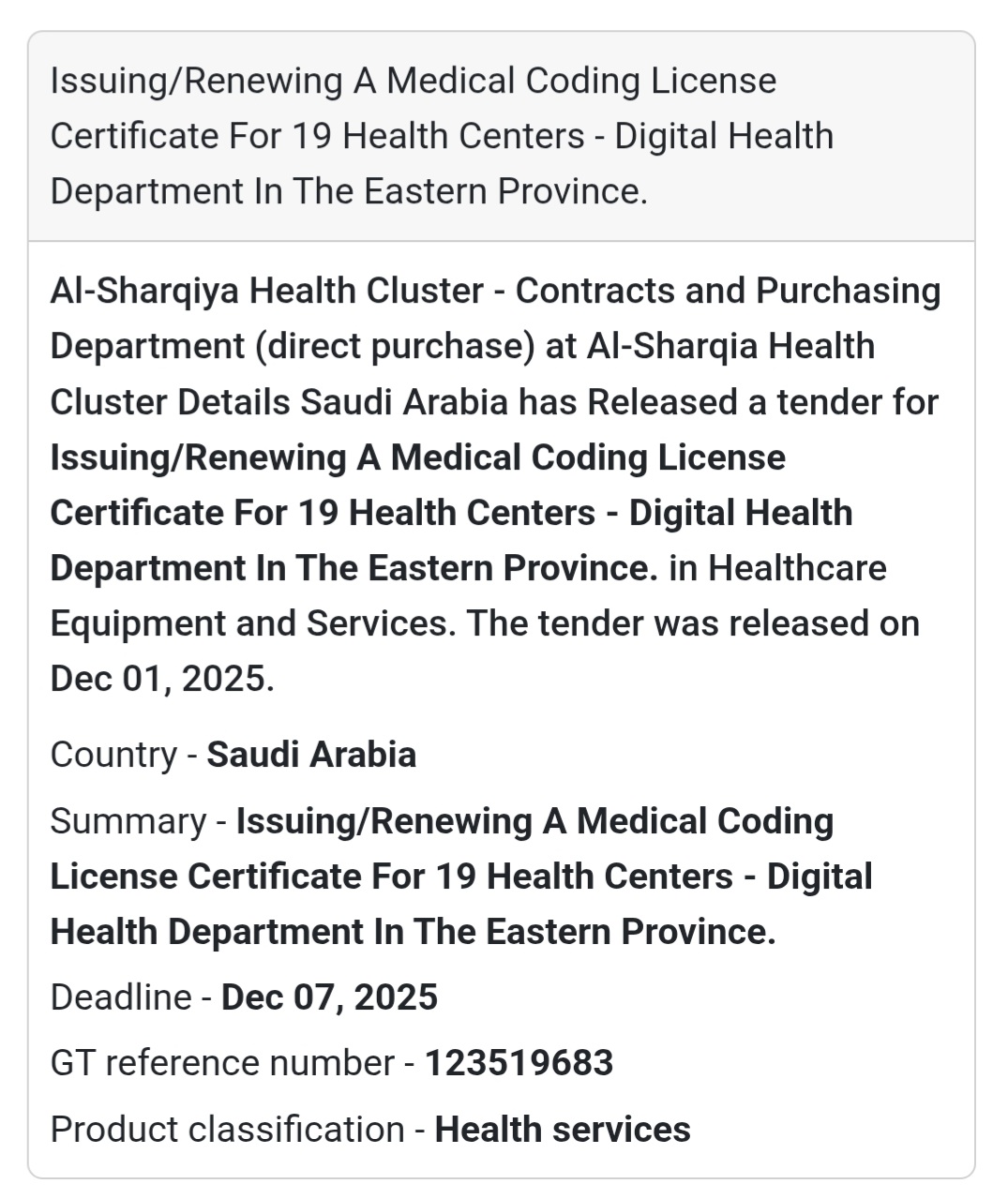 🚨 New Tender Alert – Saudi Arabia 🇸🇦