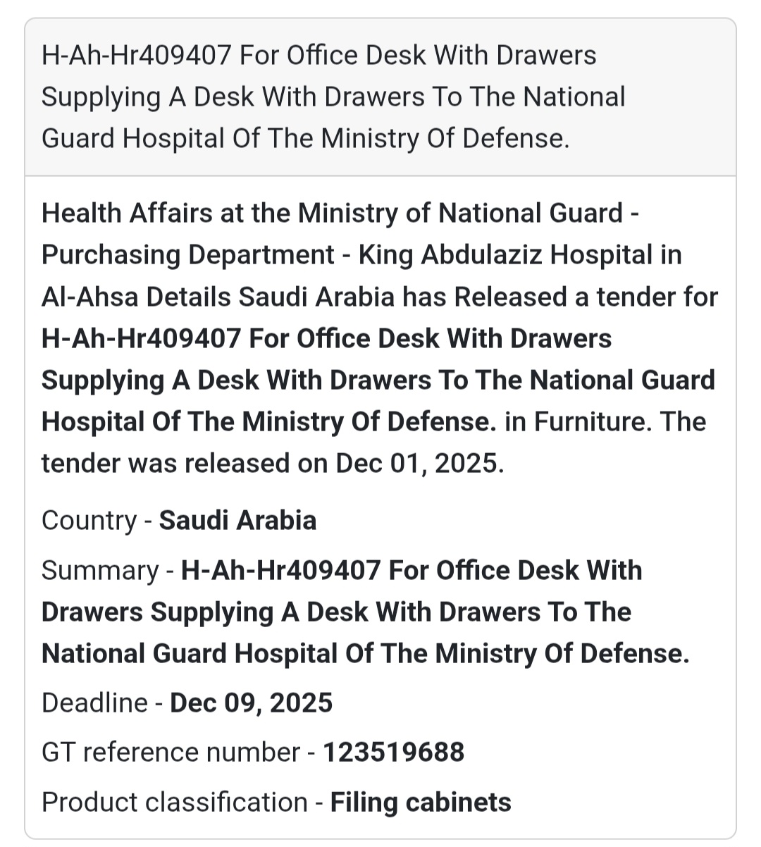 🚨 New Tender Alert – Saudi Arabia 🇸🇦