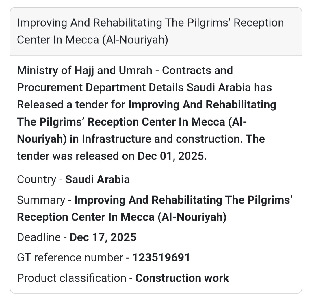 🚨 New Tender Alert – Saudi Arabia 🇸🇦