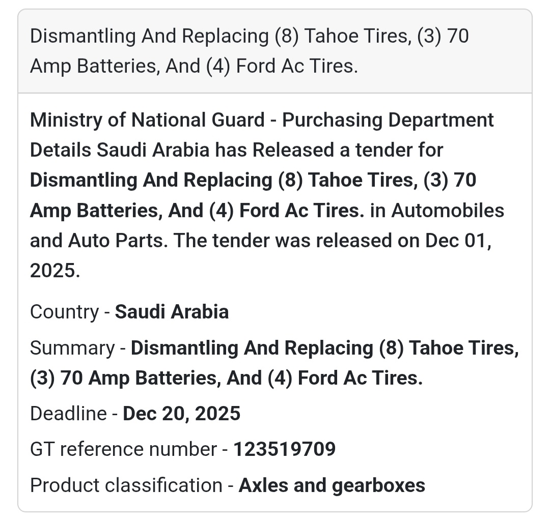 🚨 New Tender Alert – Saudi Arabia 🇸🇦