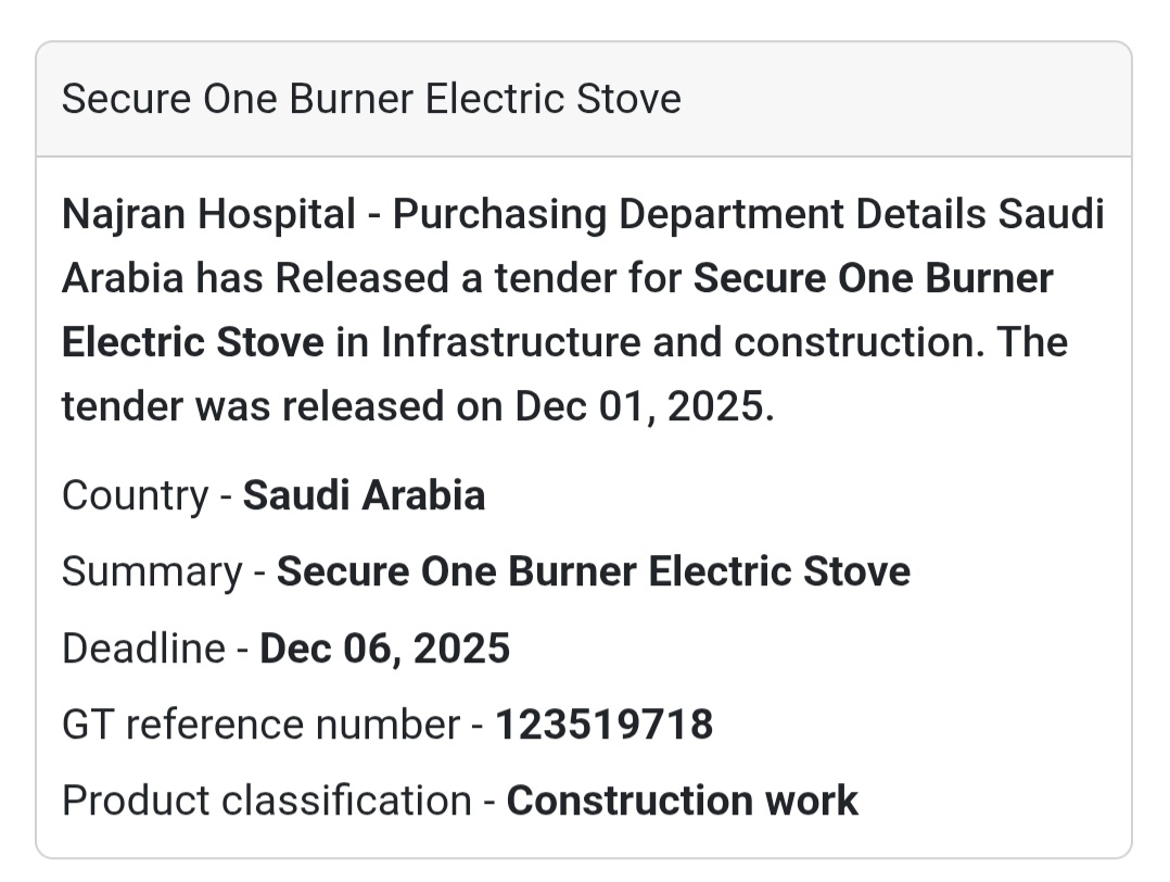 🚨 New Tender Alert – Saudi Arabia 🇸🇦