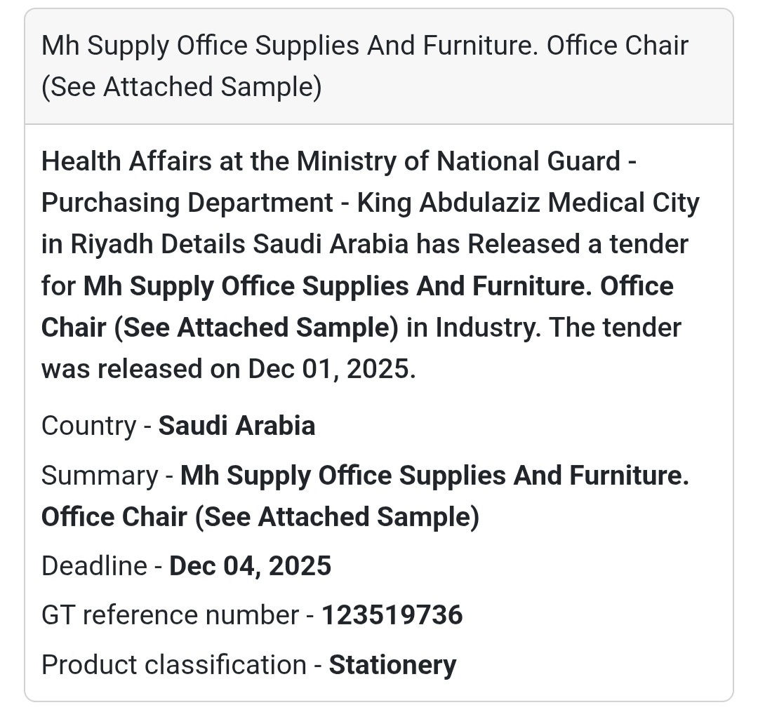 🚨 New Tender Alert – Saudi Arabia 🇸🇦