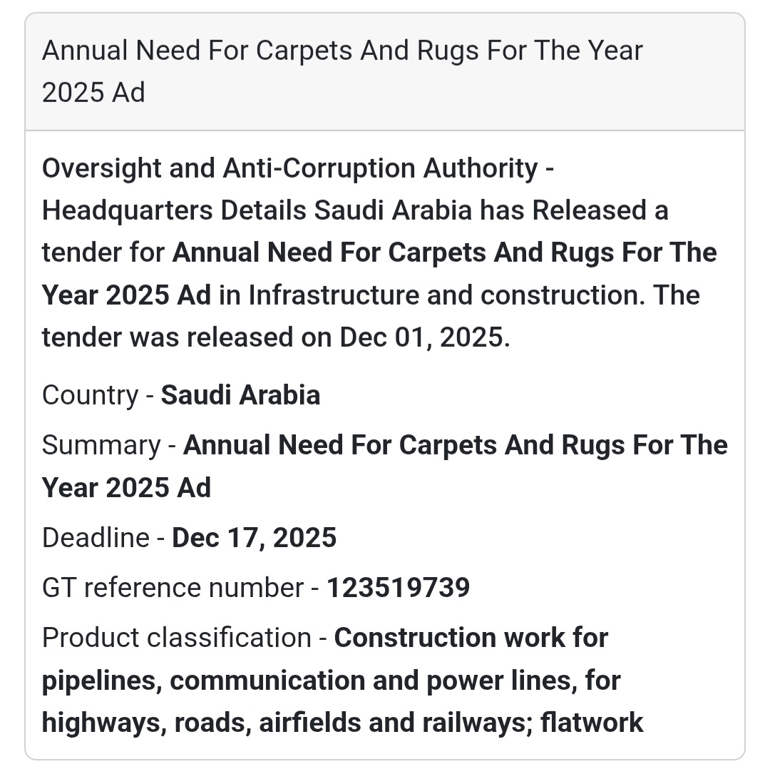 🚚 New Tender Alert – Saudi Arabia 🇸🇦
