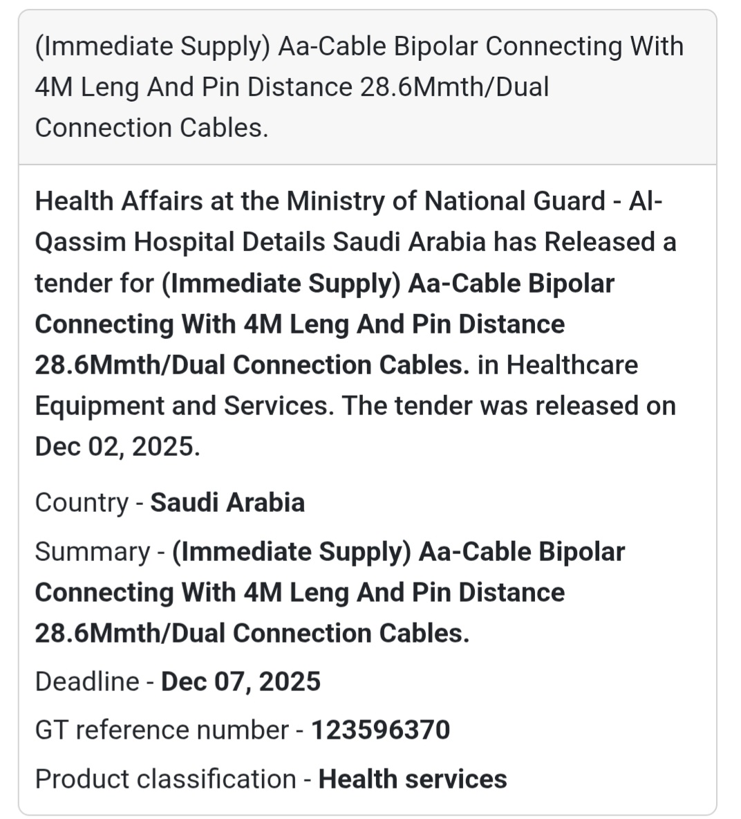 🚨 New Tender Alert – Saudi Arabia 🇸🇦