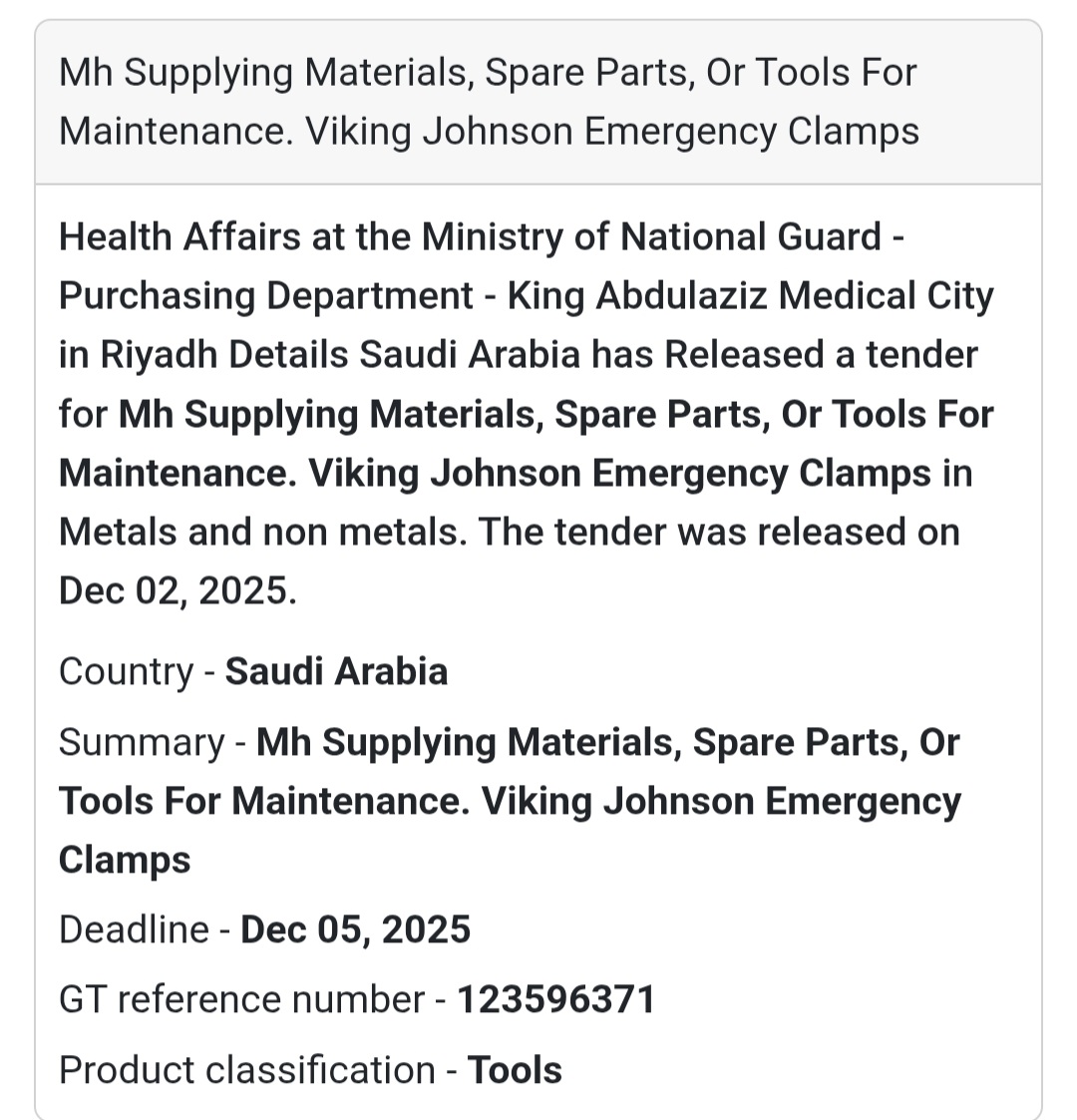 🚨 New Tender Alert – Saudi Arabia 🇸🇦