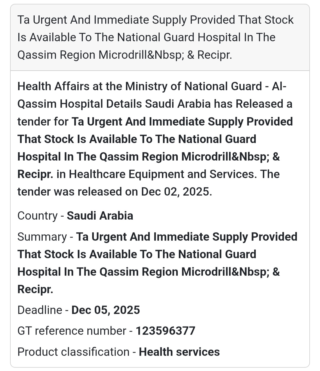 🚨 New Tender Alert – Saudi Arabia 🇸🇦