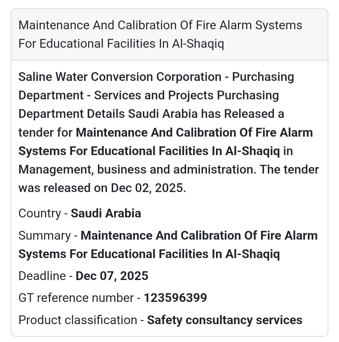 🚨 New Tender Alert – Saudi Arabia 🇸🇦