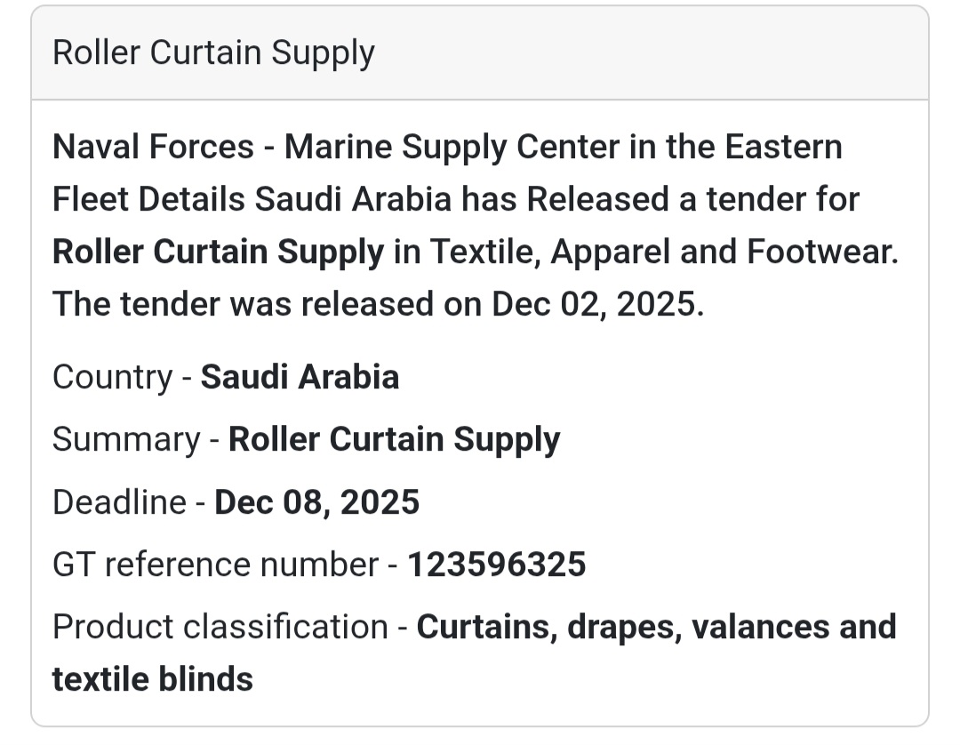 📢 New Tender Alert – Saudi Arabia