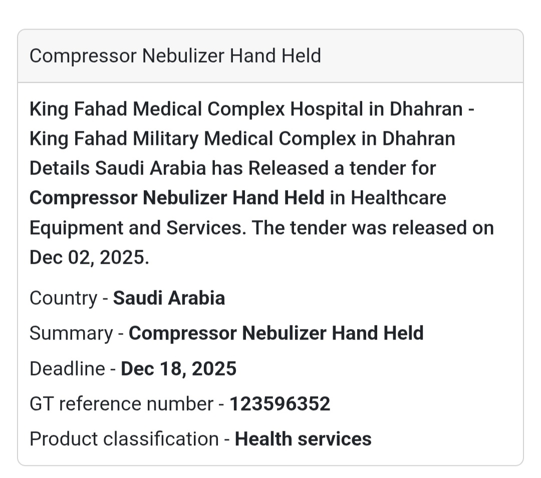 📢 New Tender Alert – Saudi Arabia